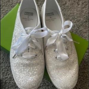 White sparkly Kate spade keds